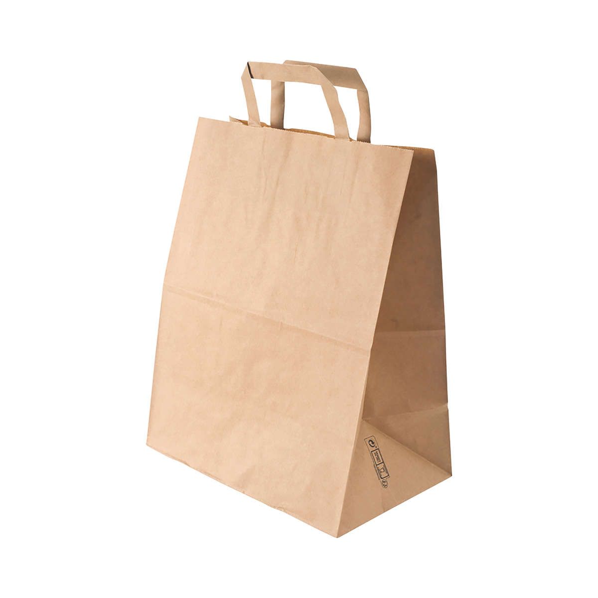 SACS CABAS avec poignées plates Kraft 370+340x330MM - 90Gr - PUBLI EMBAL